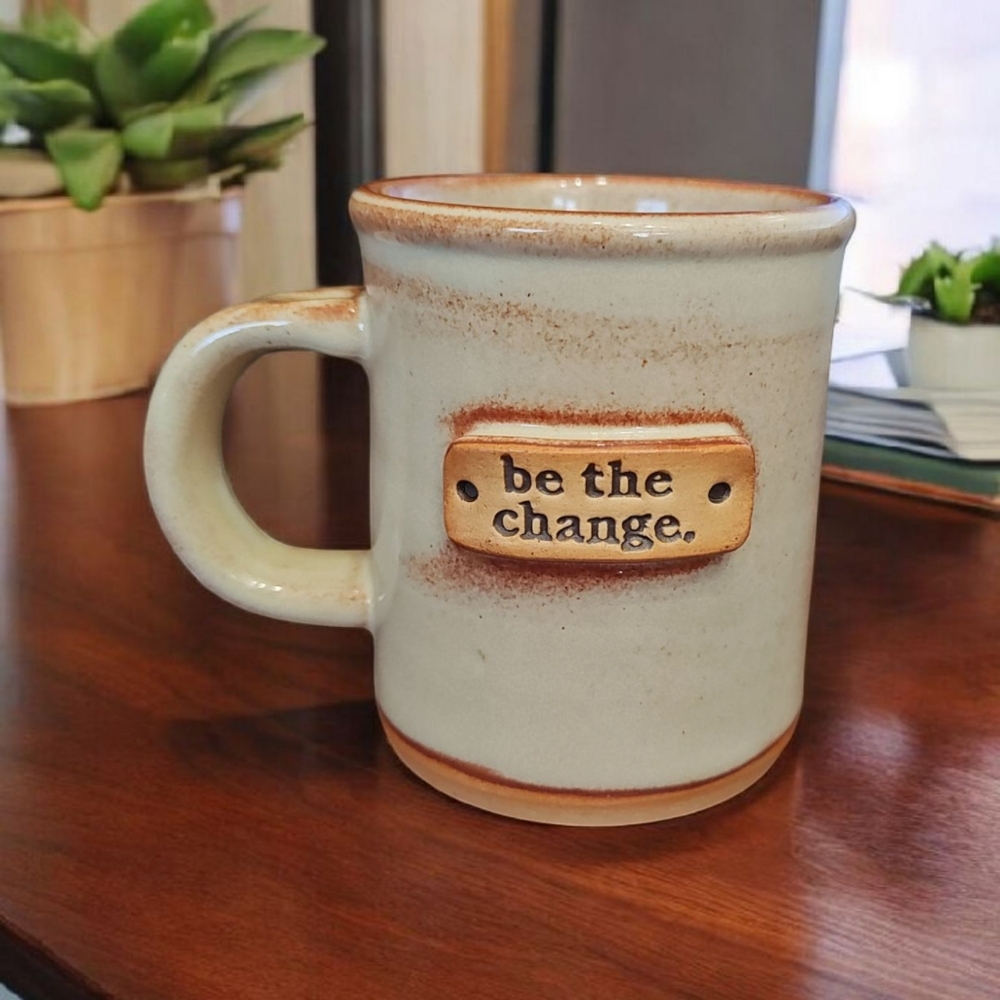 New Mudlove Coffee Mug - Be the Change Compassion Inspirational